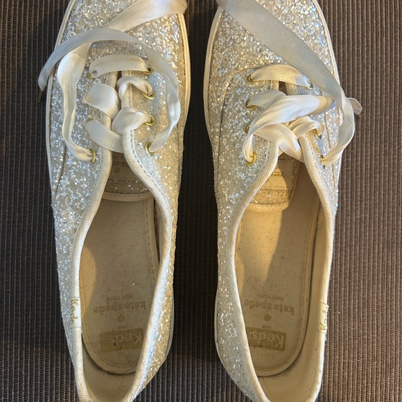 Keds Women's Glitter Sneakers - White - Picture 1 of 5